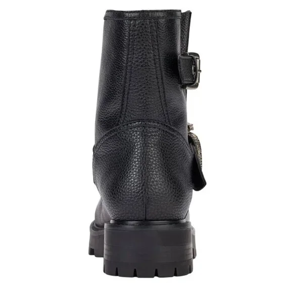 KARL LAGERFELD / Marceau / Black / Lug-Sole / Combat Boot / With Crystal Detail - Picture 4 of 9